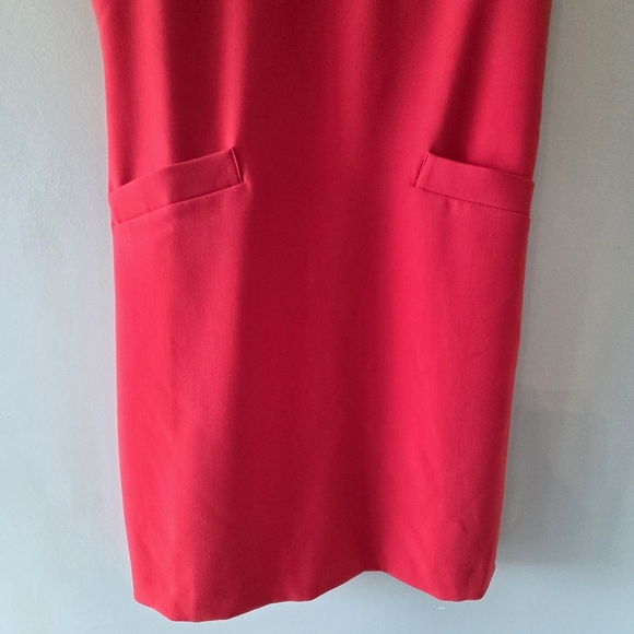 Anne Fontaine Petunia Red A-line Short Sleeve Pockets Dress With Ruffles EU 38 - Picture 11 of 16